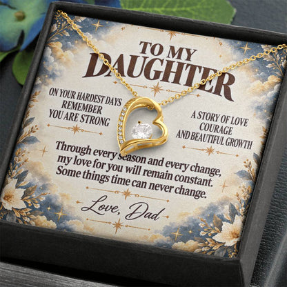 C363 - Even On Your Hardest Days Remember You Are Stronger Than You Think And Never Alone - Forever Love Necklace