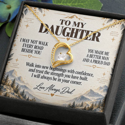 C224 - I May Not Walk Every Road Beside You But My Love Will Travel Every Mile With You - Forever Love Necklace