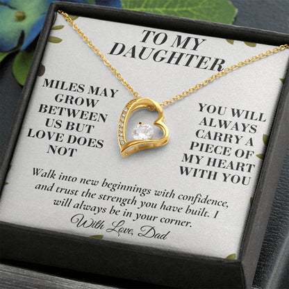 C169 - There Is No Distance Great Enough To Change The Bond Between A Father And Daughter - Forever Love Necklace