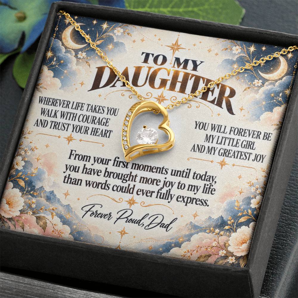 C327 - No Matter How Much You Grow There Will Always Be A Little Girl I Love Beyond Words - Forever Love Necklace