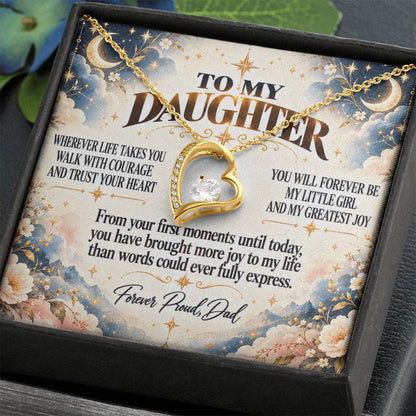 C327 - No Matter How Much You Grow There Will Always Be A Little Girl I Love Beyond Words - Forever Love Necklace