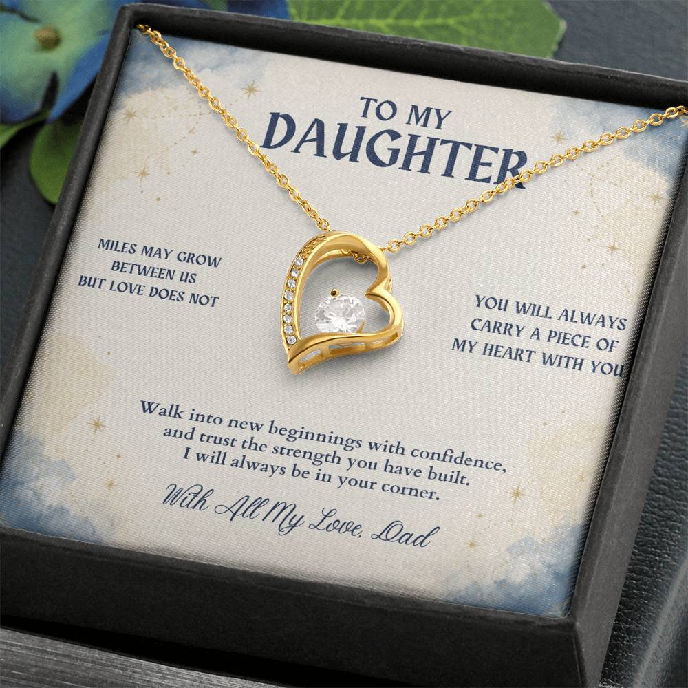 C69 - There Is No Distance Great Enough To Change The Bond Between A Father And Daughter - Forever Love Necklace