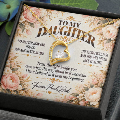 C455 - No Matter How Far You Go You Will Always Carry A Piece Of Dad’s Heart With You - Forever Love Necklace