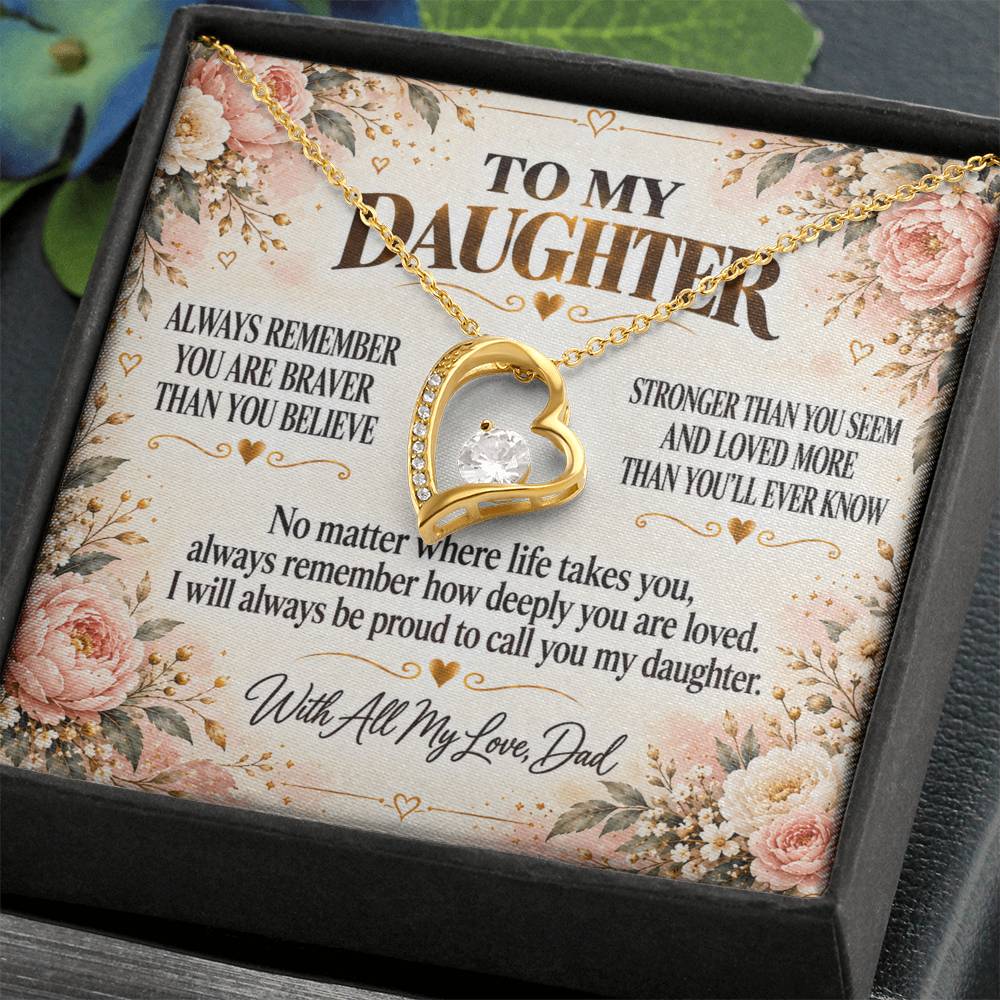 C301 - Always Remember How Deeply You Are Loved And How Proud Dad Will Always Be - Forever Love Necklace