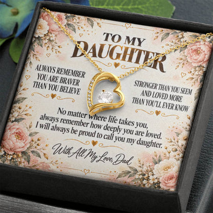 C301 - Always Remember How Deeply You Are Loved And How Proud Dad Will Always Be - Forever Love Necklace