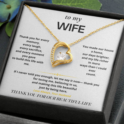 S11 - Thank You For Our Beautiful Life – Forever Love Necklace From Husband