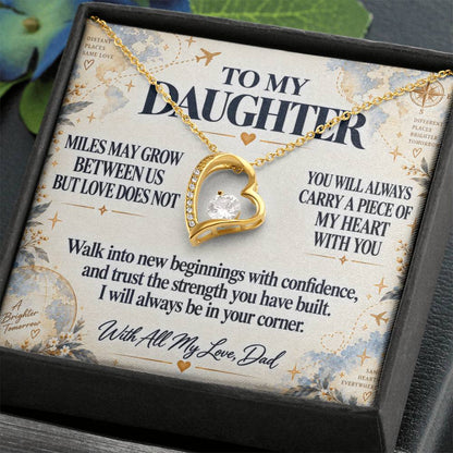 C269 - There Is No Distance Great Enough To Change The Bond Between A Father And Daughter - Forever Love Necklace