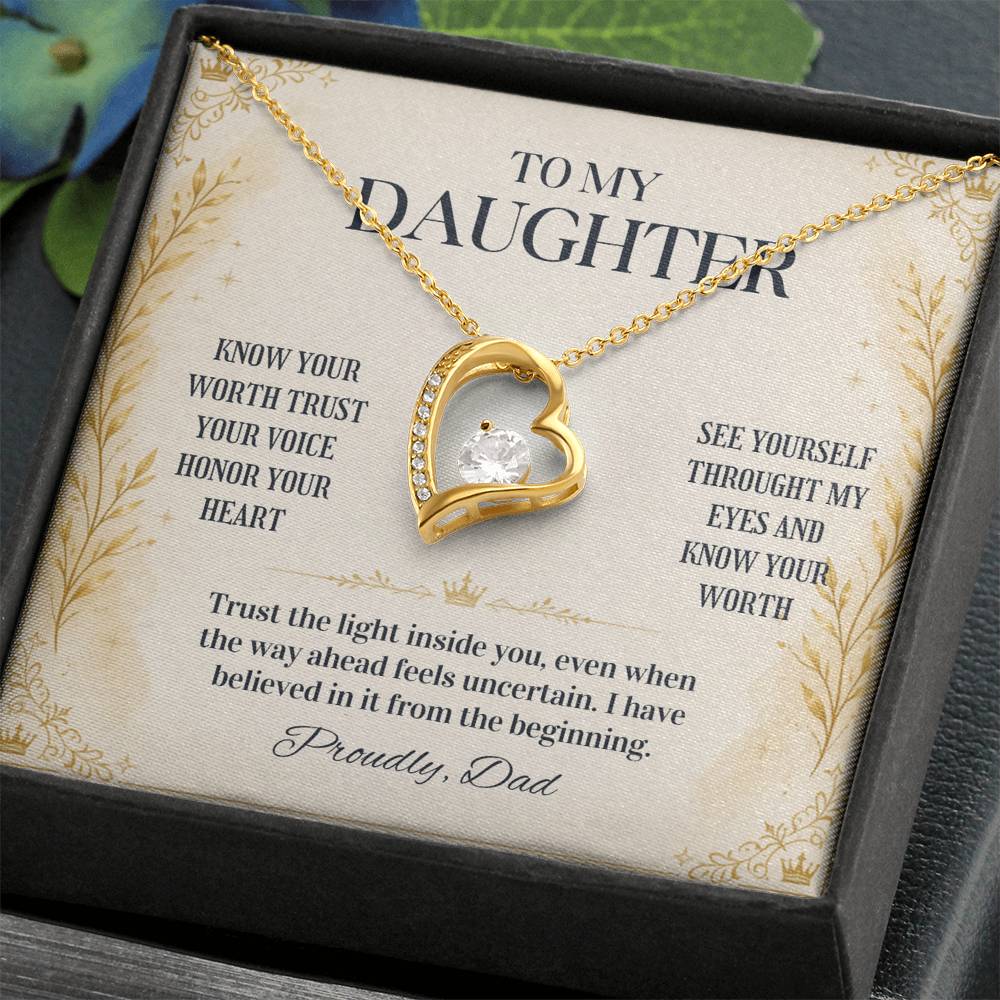 C110 - My Greatest Wish Is That You Always Know Your Worth And Never Settle For Less - Forever Love Necklace