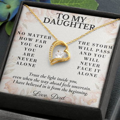 C155 - No Matter How Far You Go You Will Always Carry A Piece Of Dad’s Heart With You - Forever Love Necklace