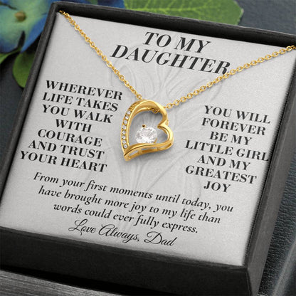 C152 - Wherever Life Takes You May You Always Feel Dad’s Love Guiding Your Heart - Forever Love Necklace