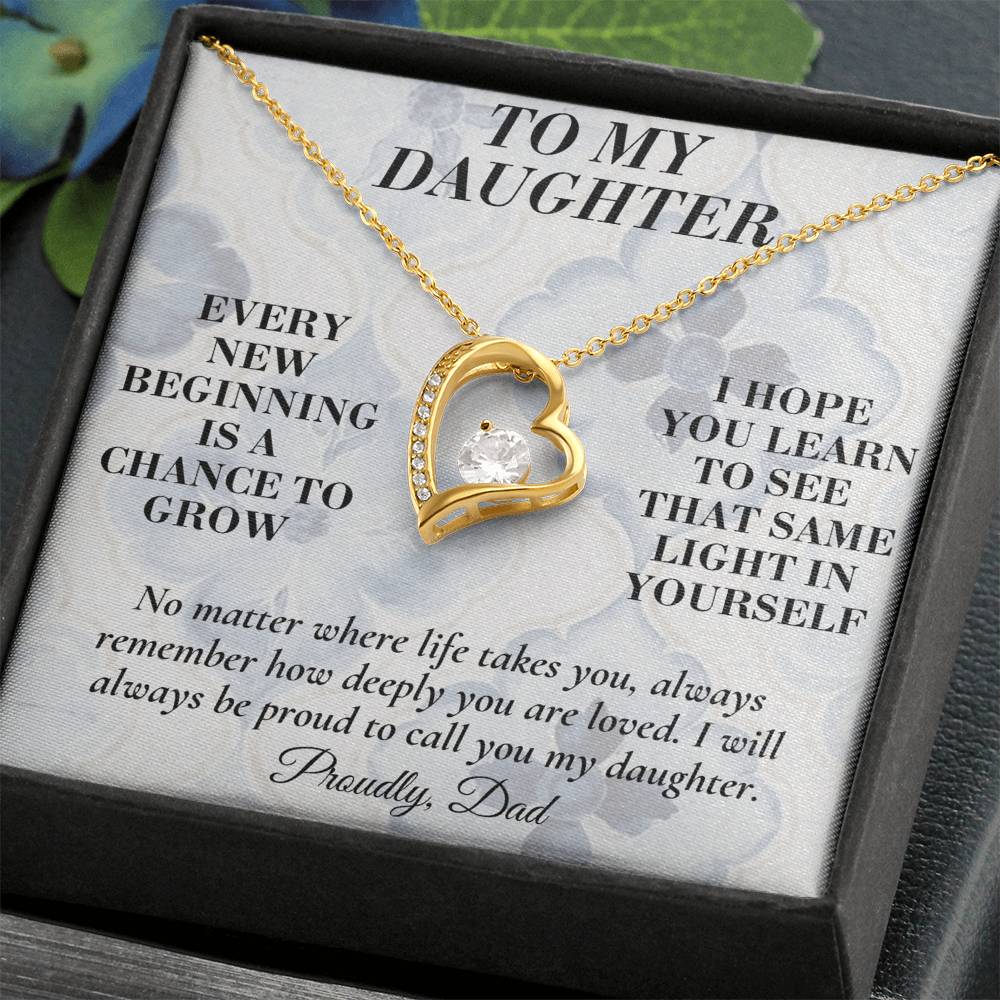 C166 - May Every New Beginning Remind You That Dad Will Always Stand Behind You - Forever Love Necklace