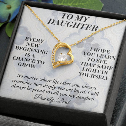 C166 - May Every New Beginning Remind You That Dad Will Always Stand Behind You - Forever Love Necklace