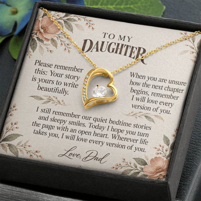 C516 - The Bedtime Stories We Shared And Quiet Words For Your Hardest Days - Forever Love Necklace