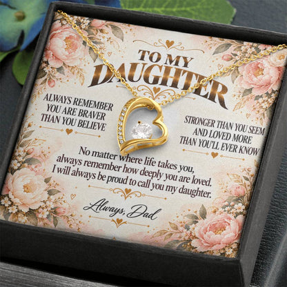 C426 - Grow With Grace Live With Courage And Always Remember Where Your Strength Began - Forever Love Necklace