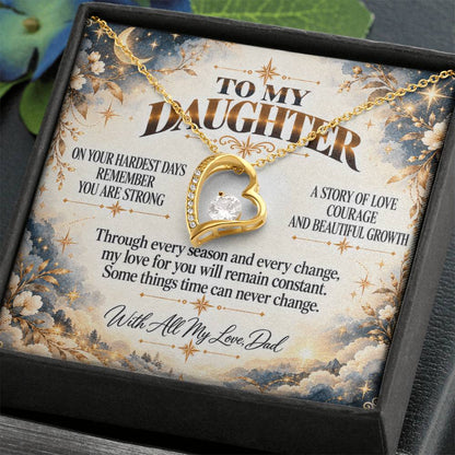 C413 - Even On Your Hardest Days Remember You Are Stronger Than You Think And Never Alone - Forever Love Necklace