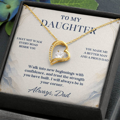 C74 - I May Not Walk Every Road Beside You But My Love Will Travel Every Mile With You - Forever Love Necklace