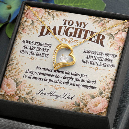 C376 - Grow With Grace Live With Courage And Always Remember Where Your Strength Began - Forever Love Necklace