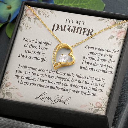 C654 - The Beauty Of Being Yourself And A Memory That Time Cannot Take Away - Forever Love Necklace