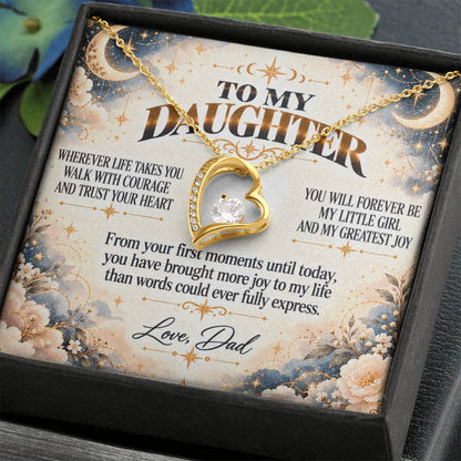 C427 - No Matter How Much You Grow There Will Always Be A Little Girl I Love Beyond Words - Forever Love Necklace