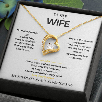 S8 - My Favorite Place Is Beside You – Forever Love Necklace From Husband