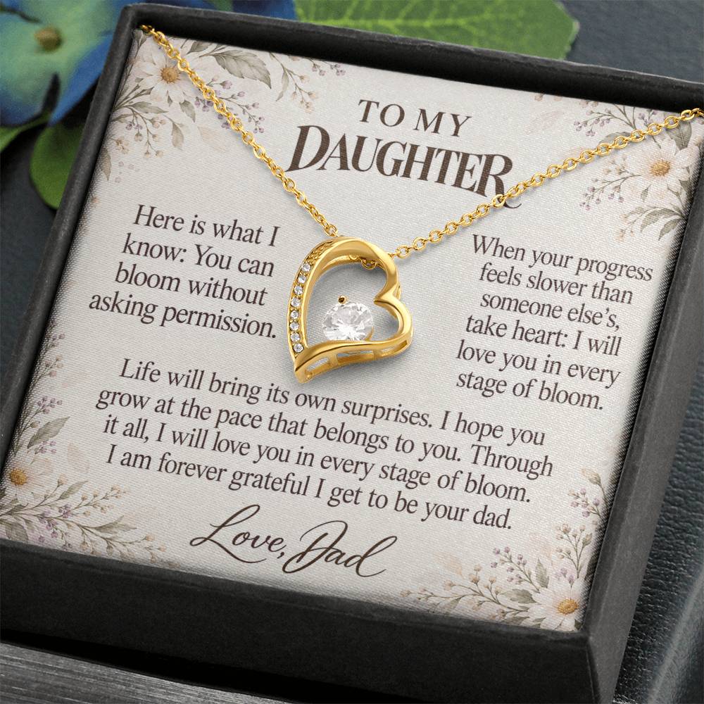 C690 - Like A Wildflower And The Words I Hope You Always Remember - Forever Love Necklace