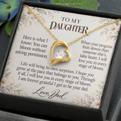 C690 - Like A Wildflower And The Words I Hope You Always Remember - Forever Love Necklace