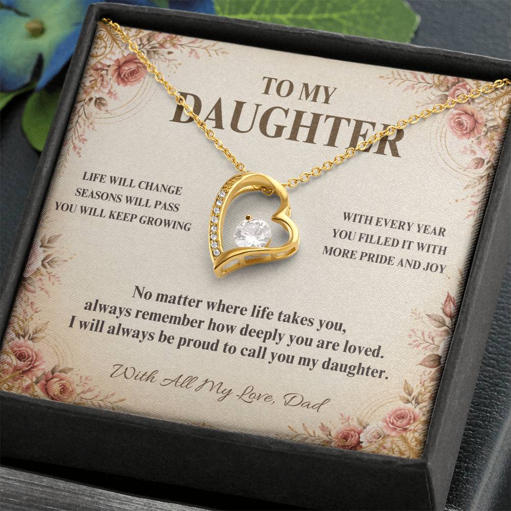 C59 - Follow Your Dreams With Courage And Know Dad Will Always Be Cheering For You - Forever Love Necklace
