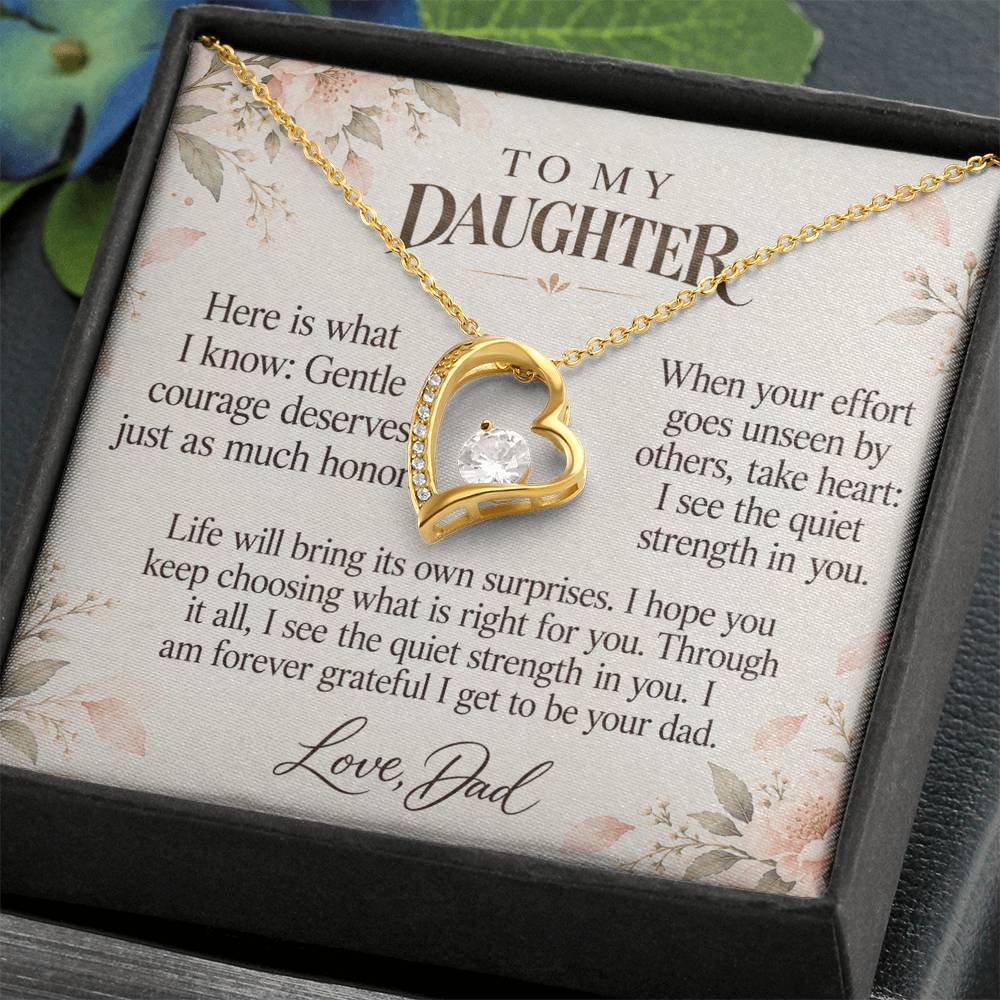 C610 - Quiet Courage Is Still Courage And The Words I Hope You Always Remember - Forever Love Necklace