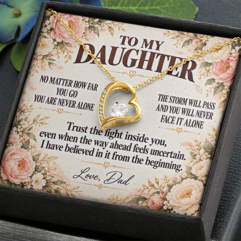 C355 - No Matter How Far You Go You Will Always Carry A Piece Of Dad’s Heart With You - Forever Love Necklace