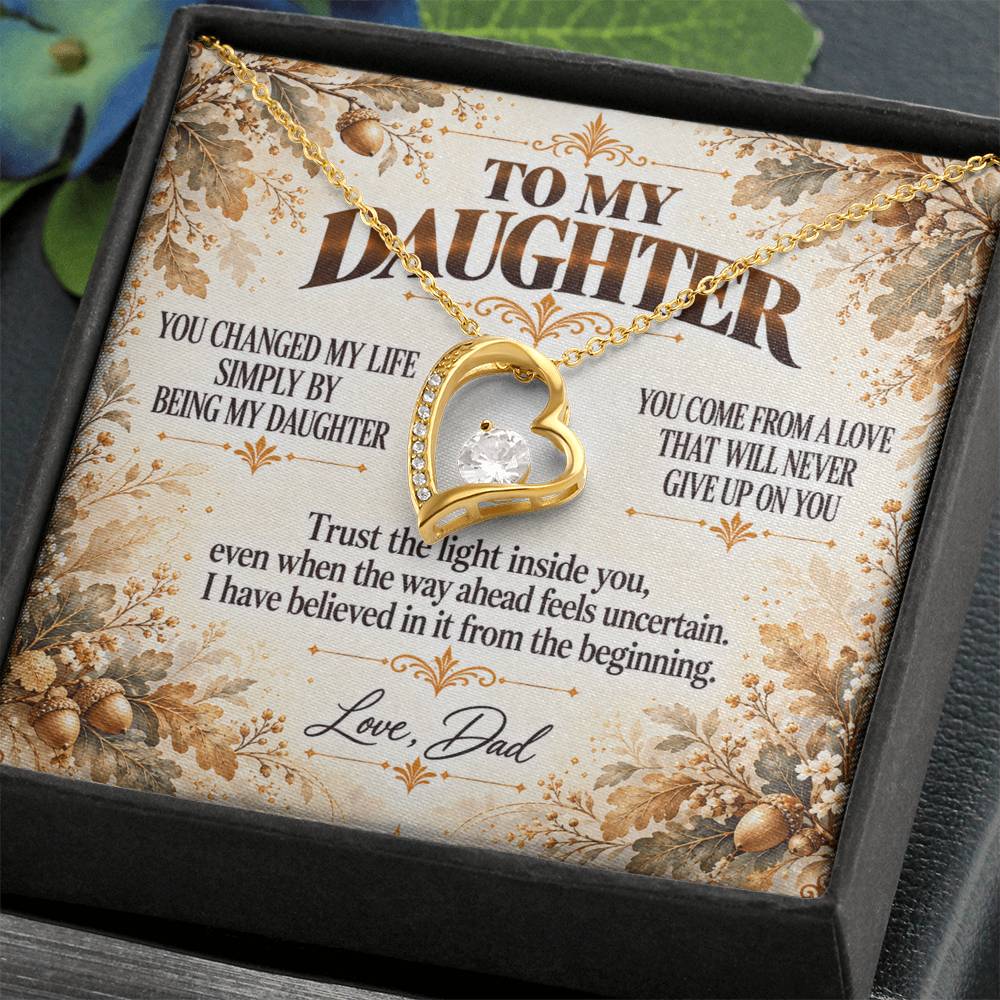 C395 - I Will Always Celebrate The Woman You Become And Treasure The Little Girl You Were - Forever Love Necklace
