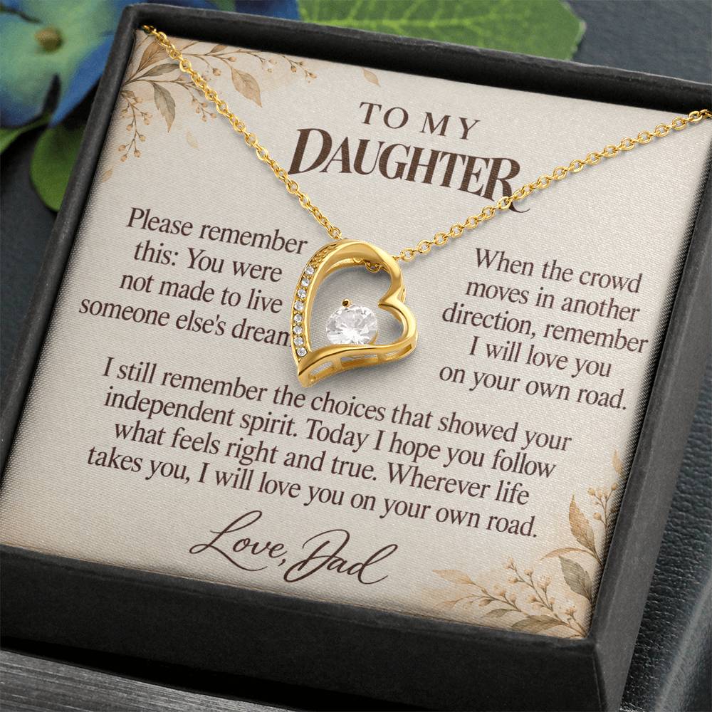 C676 - Walk Your Own Path And Quiet Words For Your Hardest Days - Forever Love Necklace