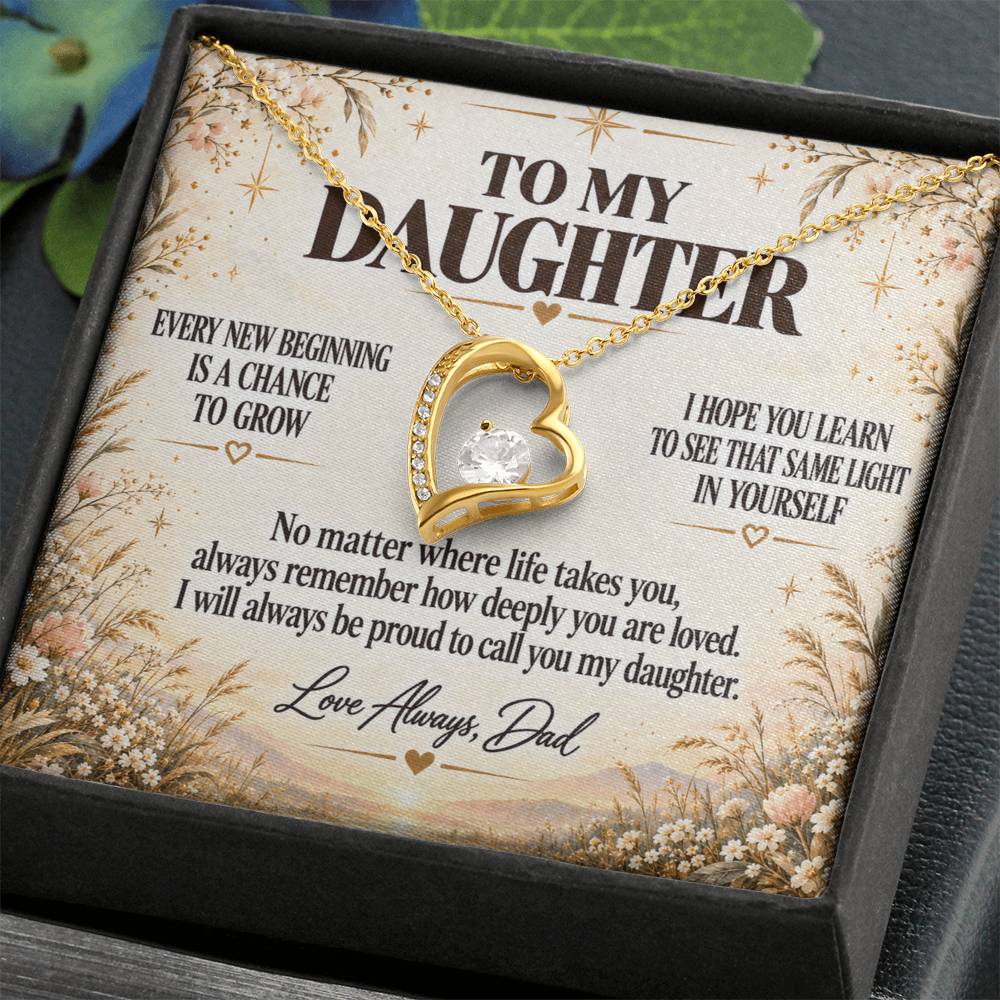 C216 - May Every New Beginning Remind You That Dad Will Always Stand Behind You - Forever Love Necklace