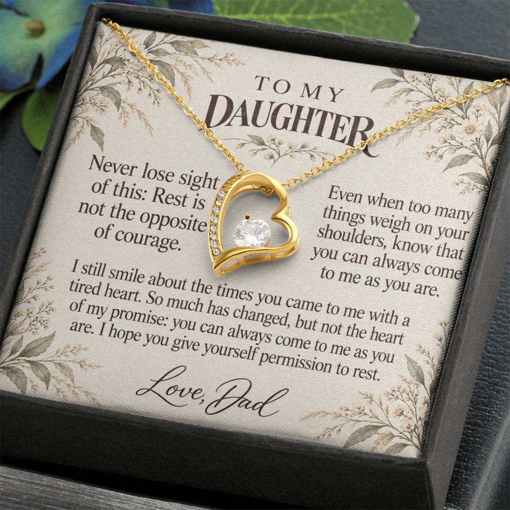 C624 - When The Day Feels Heavy And A Memory That Time Cannot Take Away - Forever Love Necklace