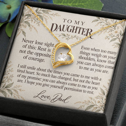 C624 - When The Day Feels Heavy And A Memory That Time Cannot Take Away - Forever Love Necklace