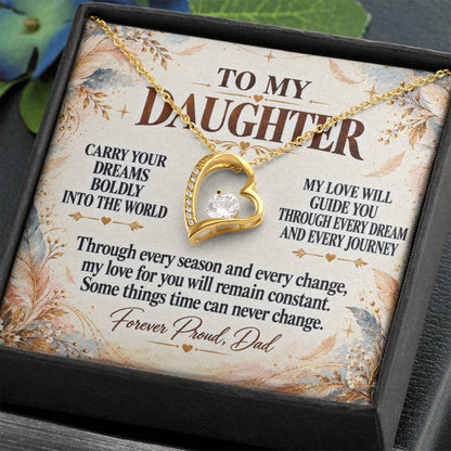 C343 - Wherever Tomorrow Leads You Remember You Have Already Made Your Dad Incredibly Proud - Forever Love Necklace
