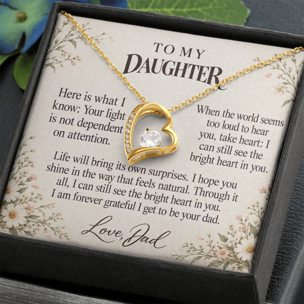 C670 - The Light Inside You And The Words I Hope You Always Remember - Forever Love Necklace