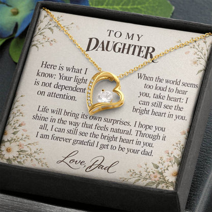 C670 - The Light Inside You And The Words I Hope You Always Remember - Forever Love Necklace