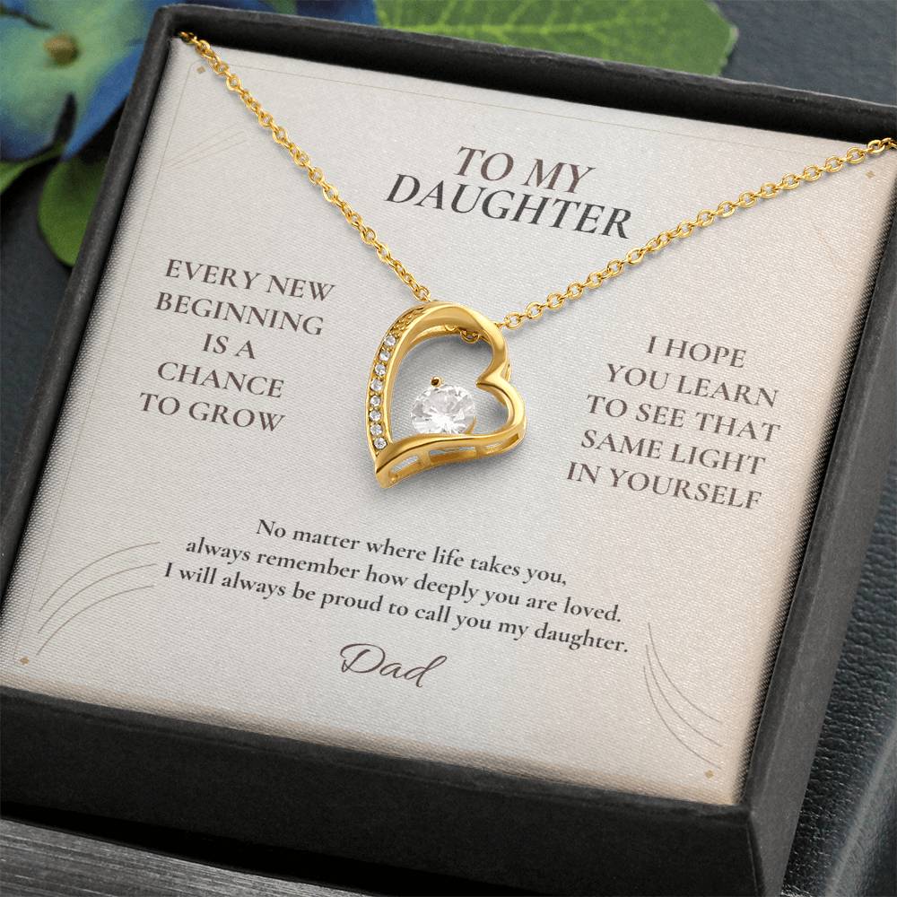C116 - May Every New Beginning Remind You That Dad Will Always Stand Behind You - Forever Love Necklace