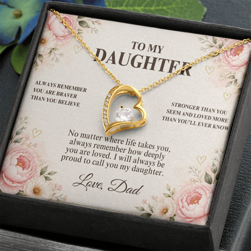 C51 - Always Remember How Deeply You Are Loved And How Proud Dad Will Always Be - Forever Love Necklace