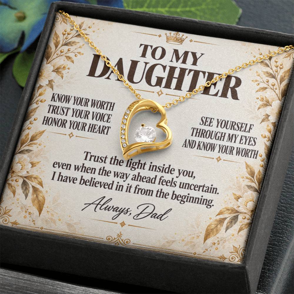 C210 - My Greatest Wish Is That You Always Know Your Worth And Never Settle For Less - Forever Love Necklace