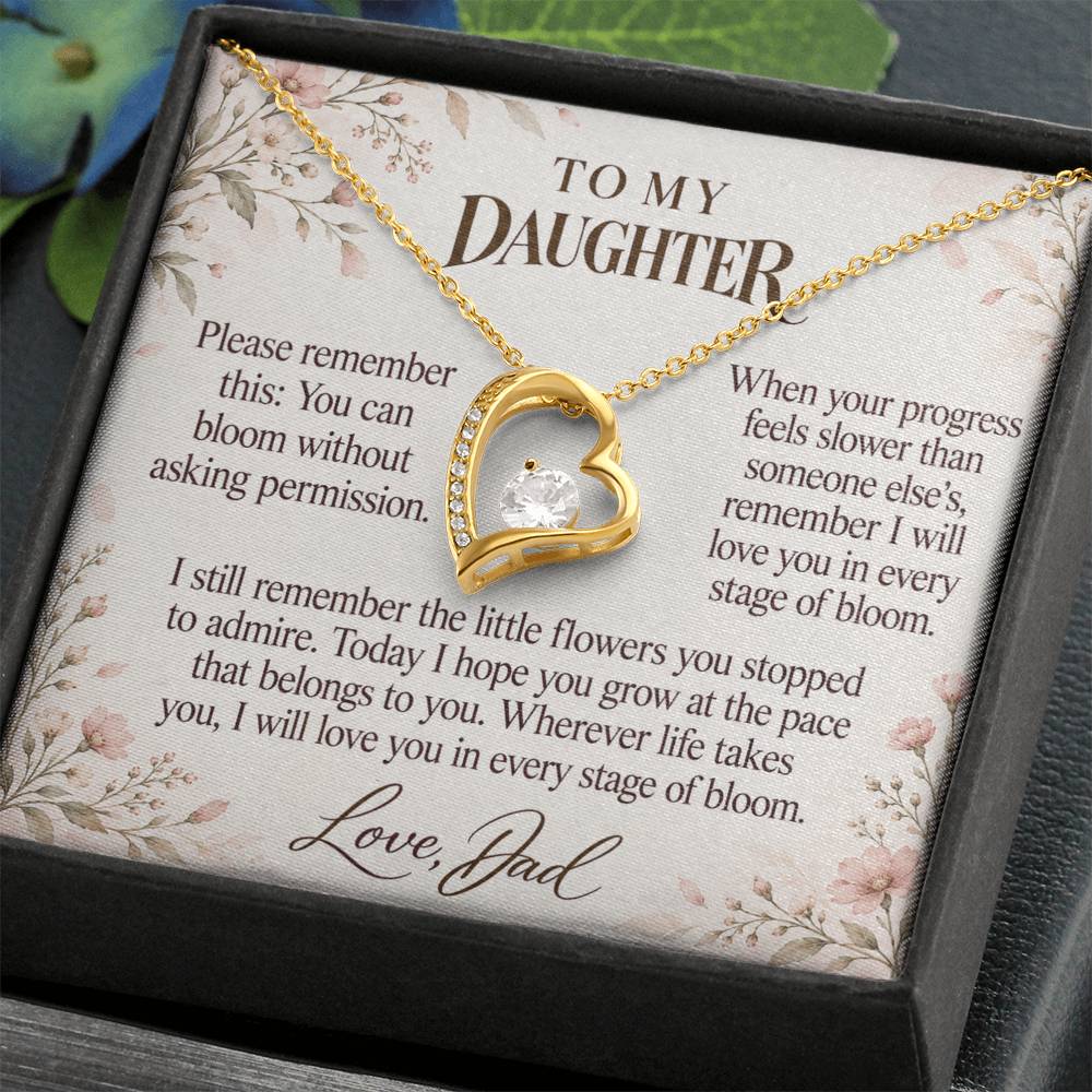 C686 - Like A Wildflower And Quiet Words For Your Hardest Days - Forever Love Necklace