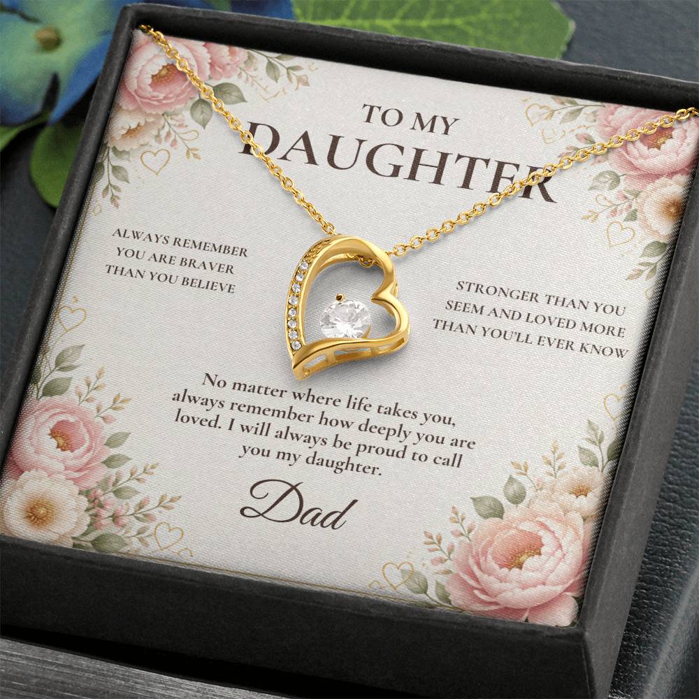 C76 - Grow With Grace Live With Courage And Always Remember Where Your Strength Began - Forever Love Necklace
