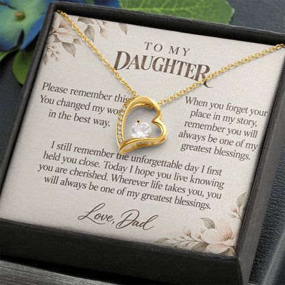 C586 - An Ocean Cannot Separate Us And Quiet Words For Your Hardest Days - Forever Love Necklace