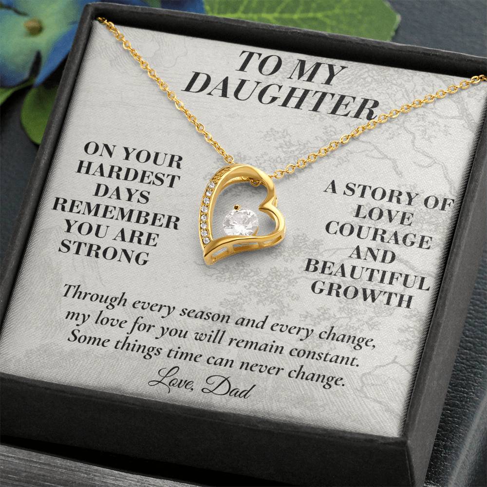 C163 - Even On Your Hardest Days Remember You Are Stronger Than You Think And Never Alone - Forever Love Necklace
