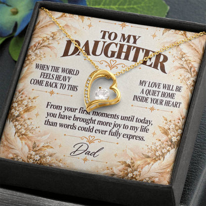 C372 - When The World Feels Heavy Remember You Will Always Have A Place In Dad’s Heart - Forever Love Necklace