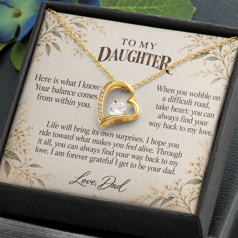 C525 - The Bicycle I Let Go And The Words I Hope You Always Remember - Forever Love Necklace