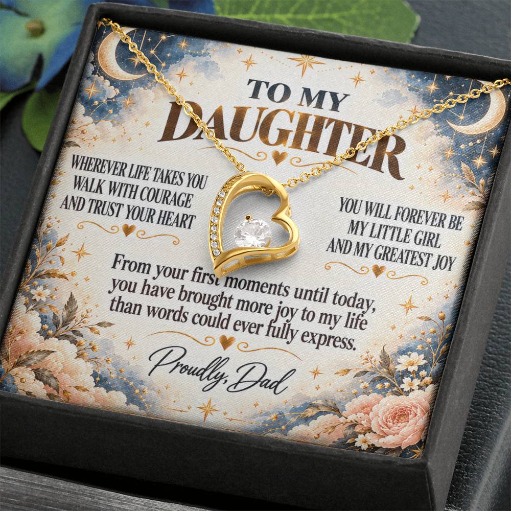 C302 - Wherever Life Takes You May You Always Feel Dad’s Love Guiding Your Heart - Forever Love Necklace