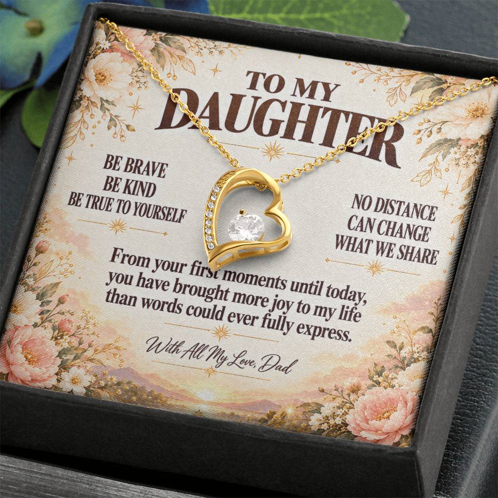 C357 - Be Brave Be Kind And Never Forget Your Dad Will Always Believe In You - Forever Love Necklace