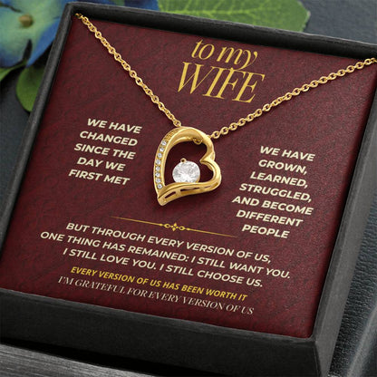S110 - I’m Grateful For Every Version Of Us – Forever Love Necklace From Husband