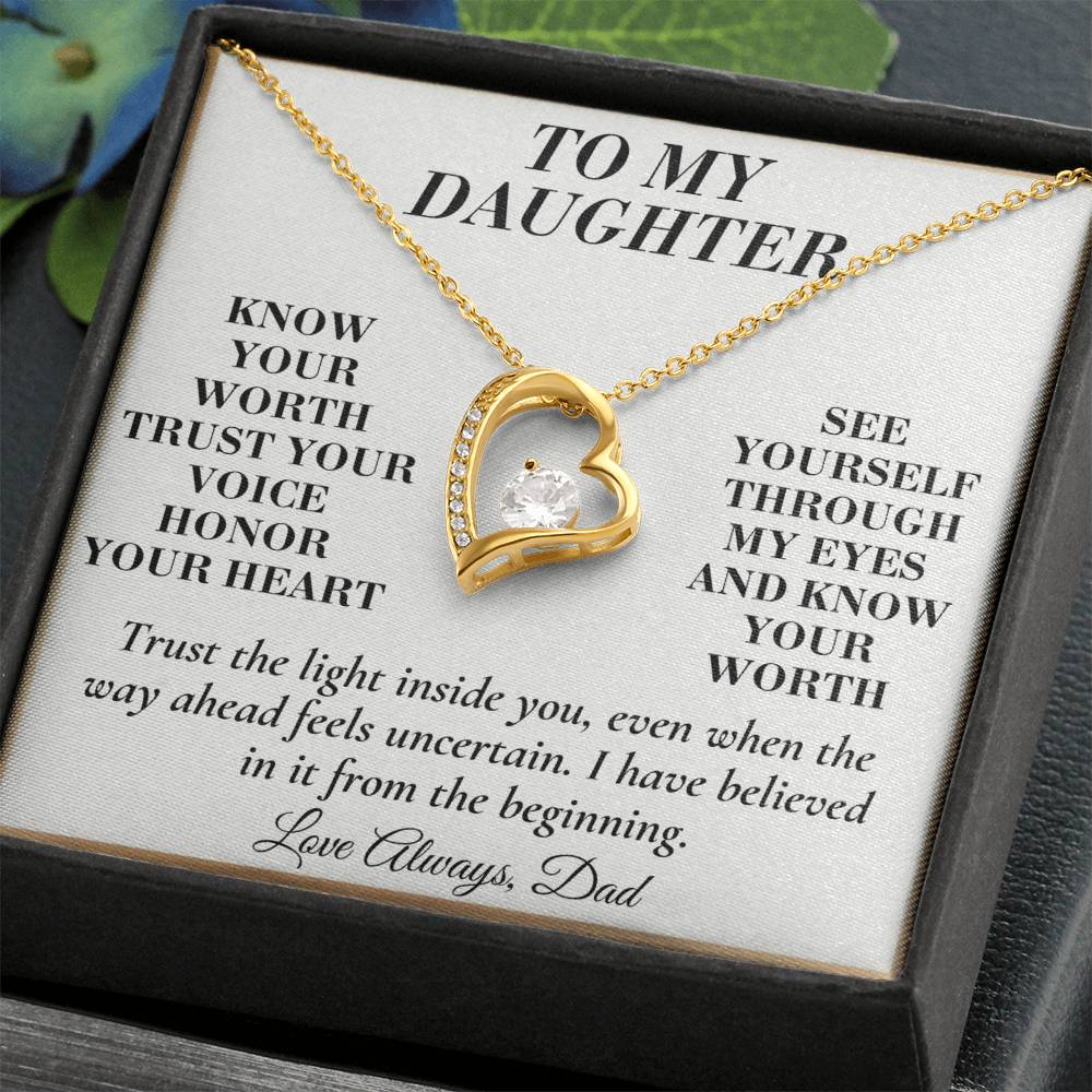 C160 - My Greatest Wish Is That You Always Know Your Worth And Never Settle For Less - Forever Love Necklace